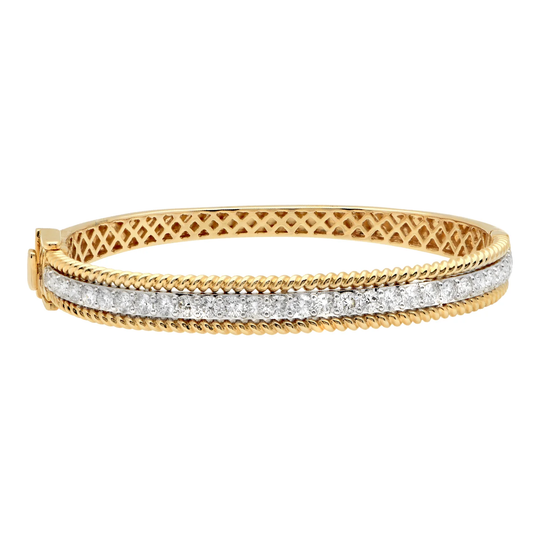 Post-1980s 14KT White & Yellow Gold Diamond Bracelet front