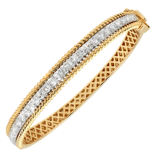 Post-1980s 14KT White & Yellow Gold Diamond Bracelet front