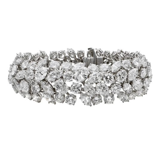 Harry Winston 1980s Platinum Diamond Bracelet front