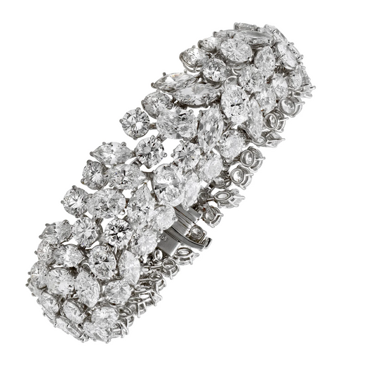 Harry Winston 1980s Platinum Diamond Bracelet front