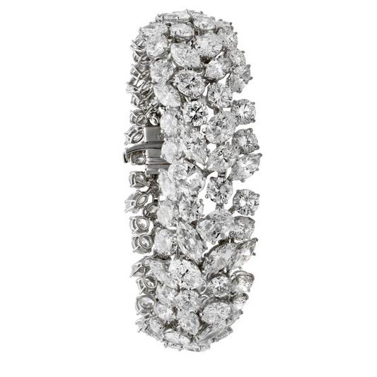 Harry Winston 1980s Platinum Diamond Bracelet front