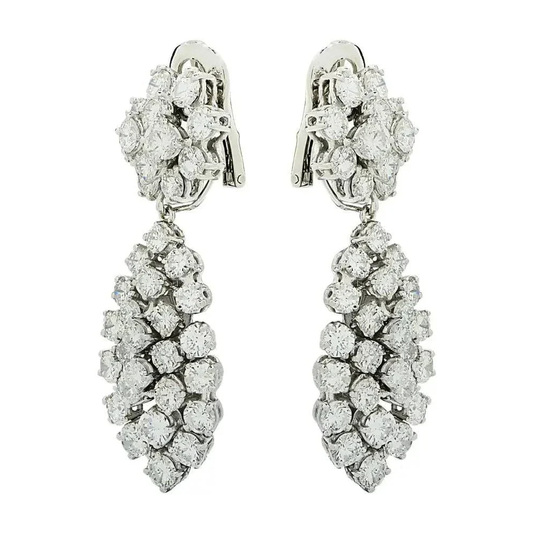 Contemporary 18KT White Gold Diamond Earrings front
