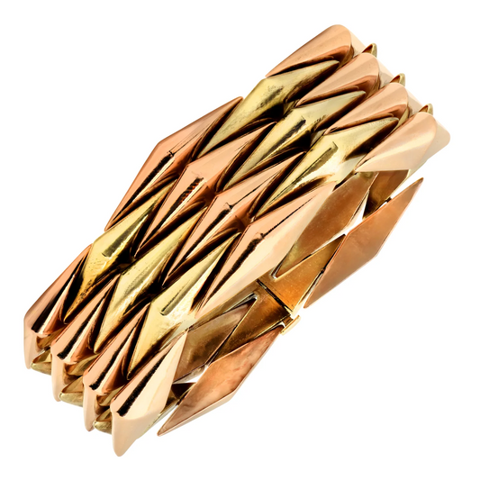 Retro 14KT Rose & Yellow Gold Bracelet front