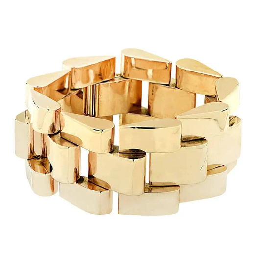 French Retro 18KT Yellow Gold Bracelet front