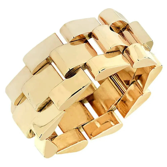 French Retro 18KT Yellow Gold Bracelet front