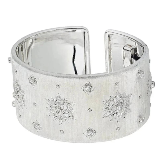Buccellati Italy 1980s 18KT White Gold Diamond Bracelet front
