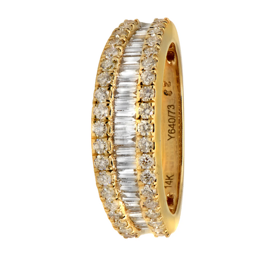 Post-1980s 14KT Yellow Gold Diamond Ring front