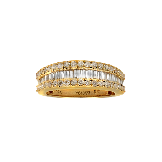 Post-1980s 14KT Yellow Gold Diamond Ring front