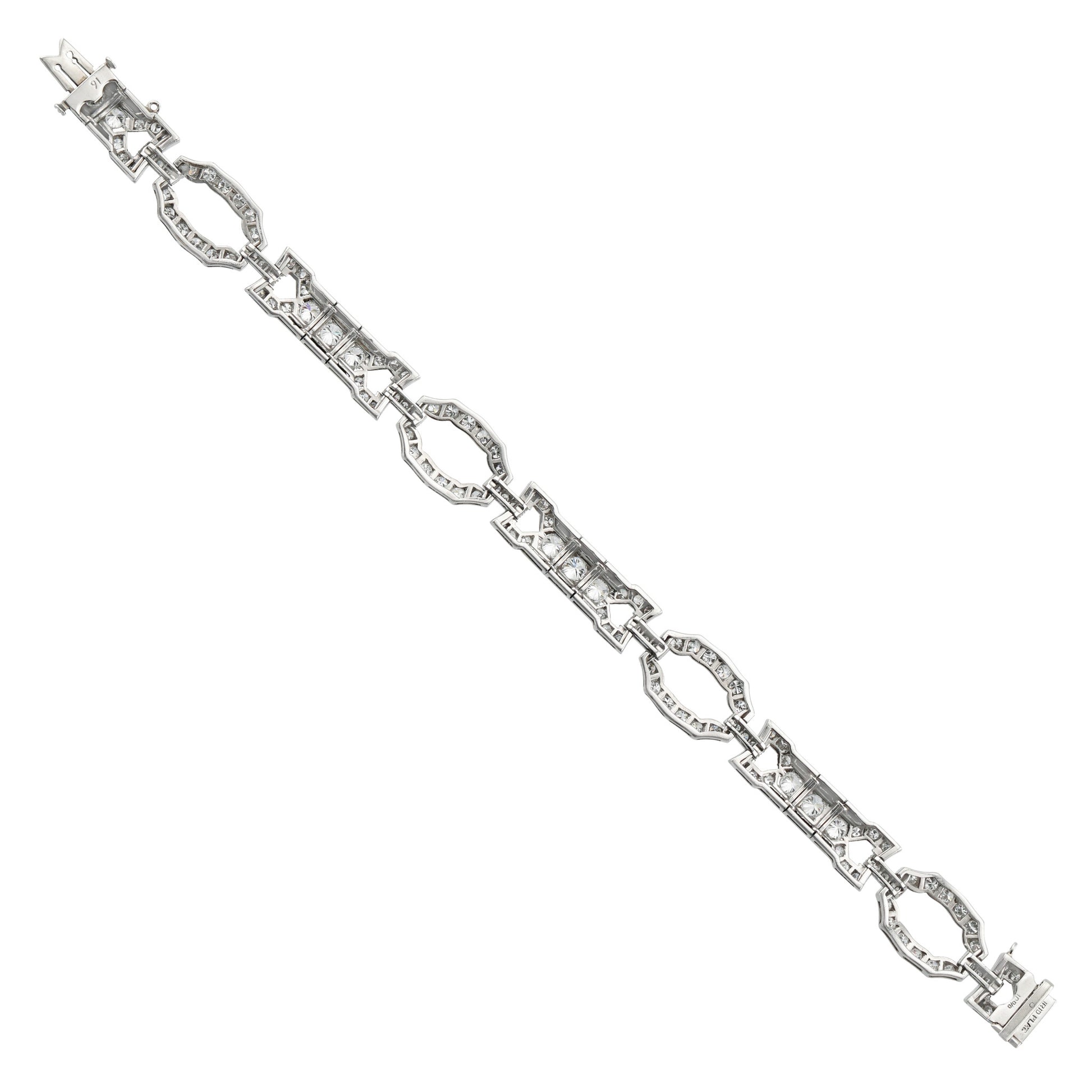 Art Deco Platinum Diamond & Onyx Bracelet back