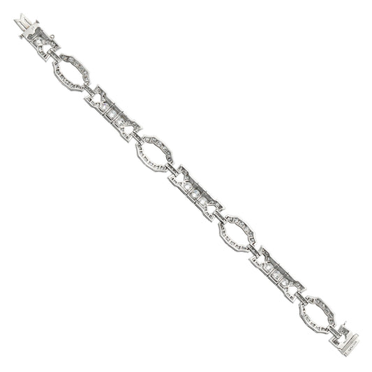 Art Deco Platinum Diamond & Onyx Bracelet back