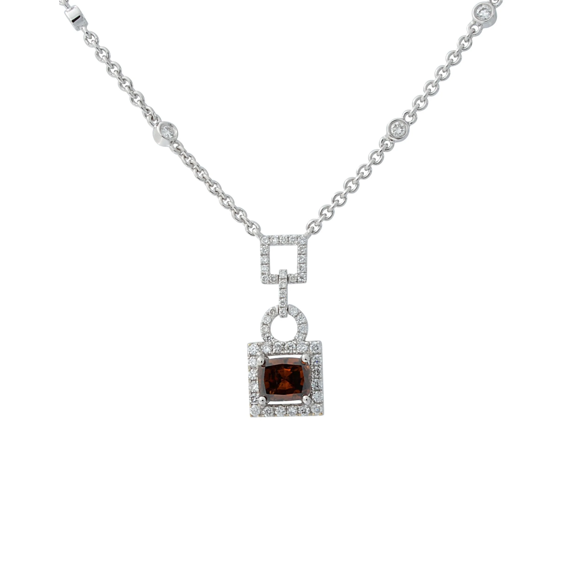 Post-1980s 18KT White Gold Diamond Necklace front
