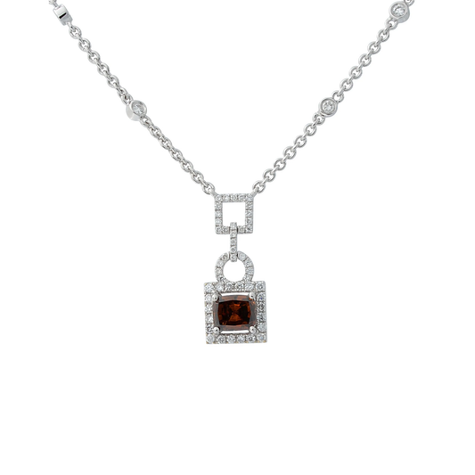 Post-1980s 18KT White Gold Diamond Necklace front