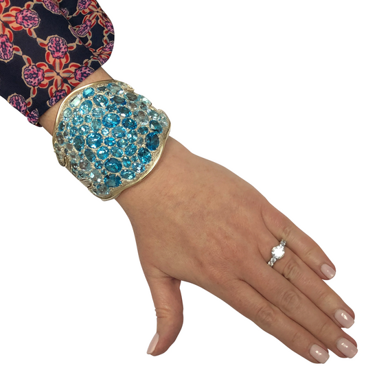 Post-1980s Silver Topaz Bracelet on wrist