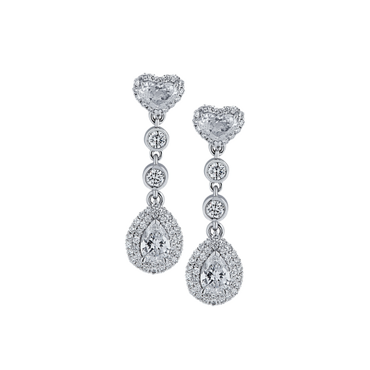 Contemporary 18KT White Gold Diamond Earrings front