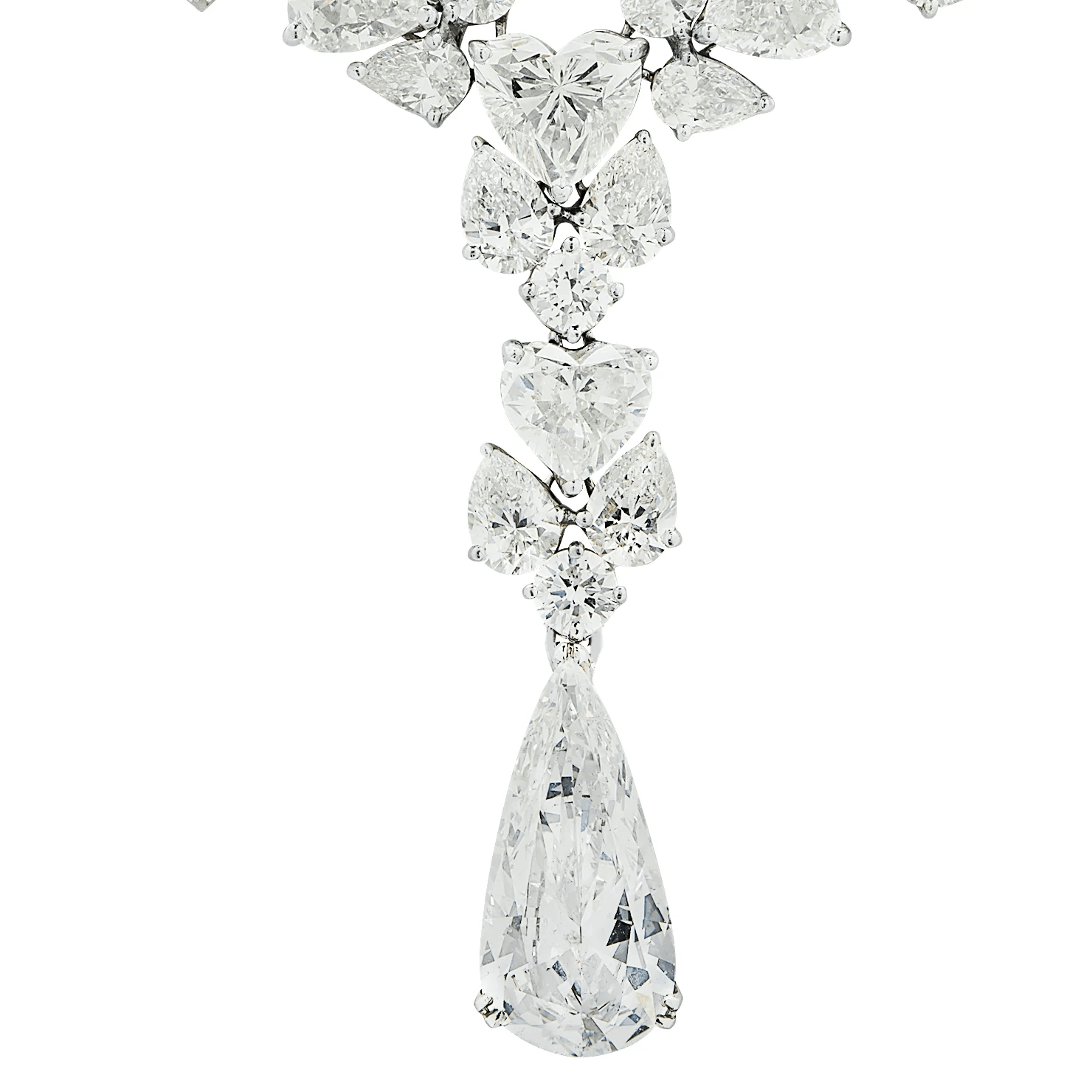 Contemporary Platinum Diamond Necklace close-up details