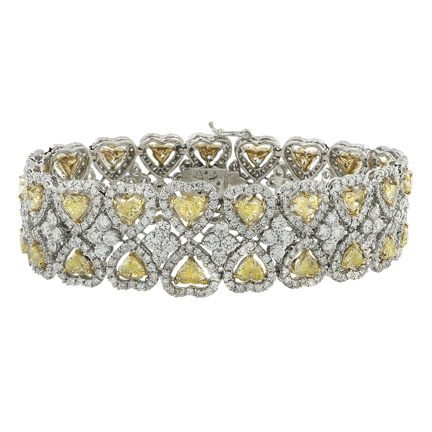 Post-1980s 18KT White & Yellow Gold Diamond Bracelet front