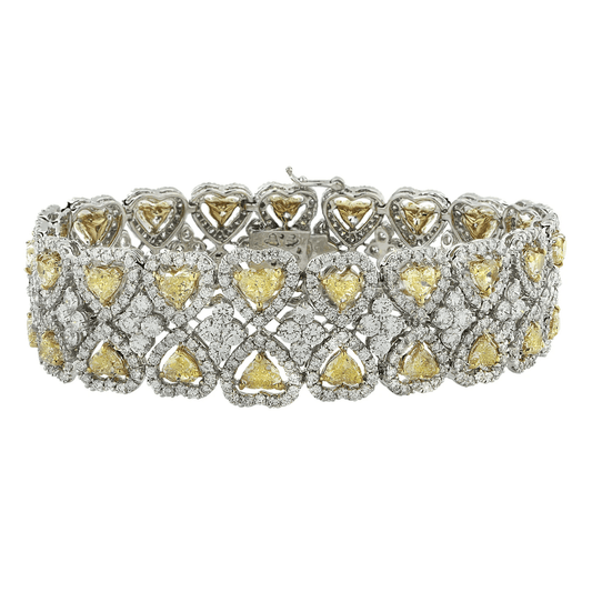Post-1980s 18KT White & Yellow Gold Diamond Bracelet front