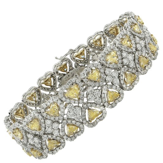 Post-1980s 18KT White & Yellow Gold Diamond Bracelet front