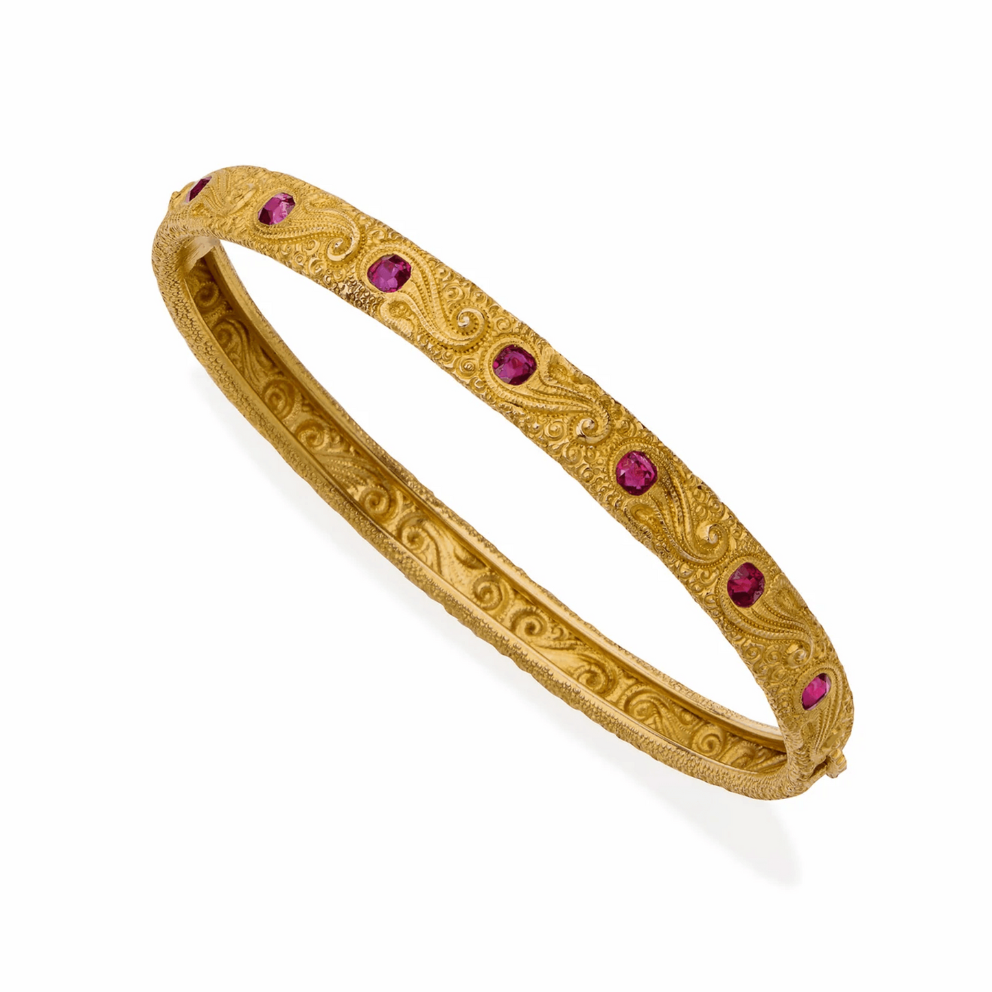 Victorian 18KT Yellow Gold Ruby Bracelet front