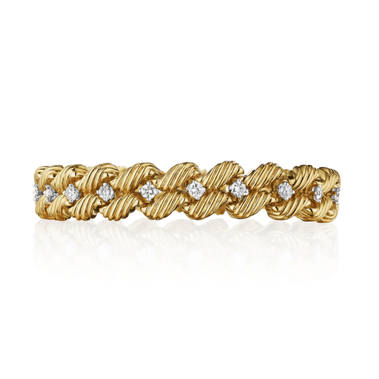 Tiffany & Co. France 1960s 18KT Yellow Gold Diamond Bracelet front