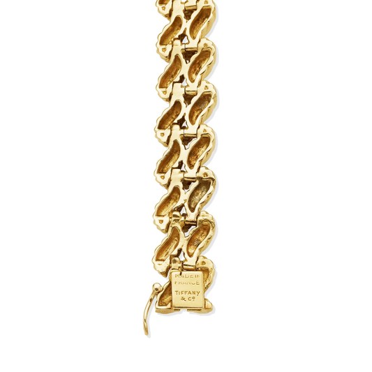 Tiffany & Co. France 1960s 18KT Yellow Gold Diamond Bracelet signature