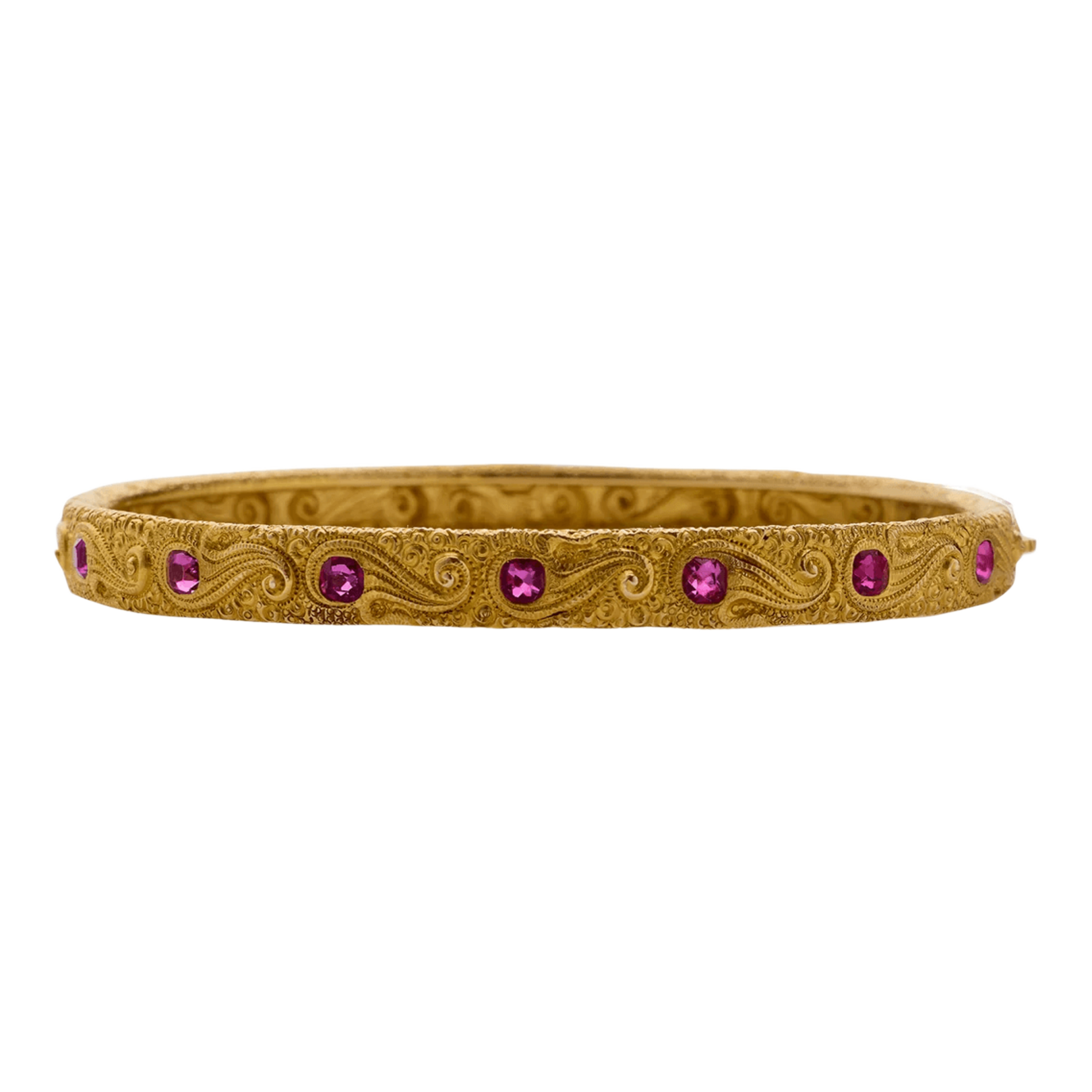 Victorian 18KT Yellow Gold Ruby Bracelet front