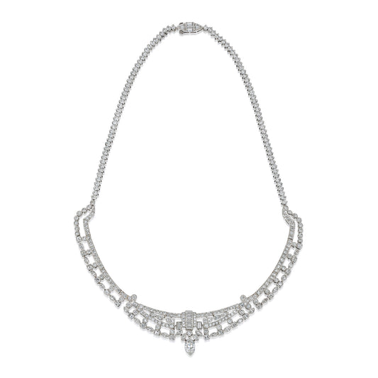Raymond Yard 1960s Platinum Diamond Necklace front