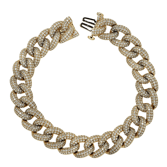 Contemporary 18KT Yellow Gold Diamond Bracelet front