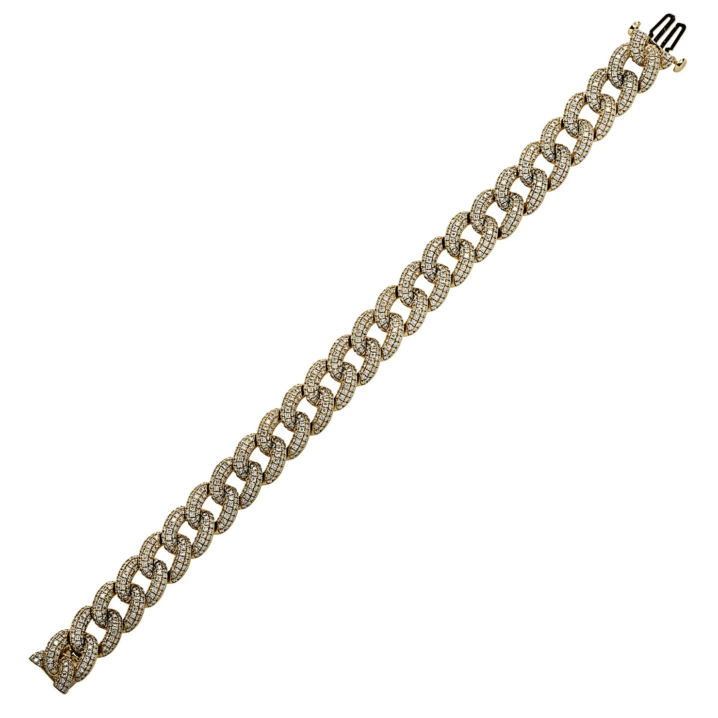 Contemporary 18KT Yellow Gold Diamond Bracelet front