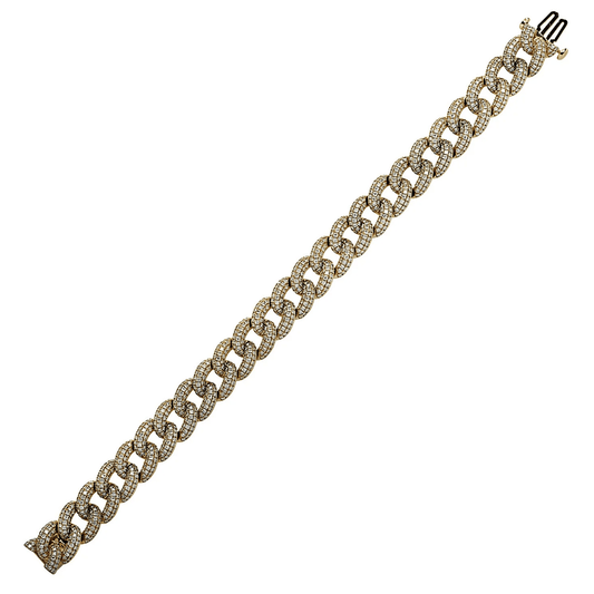 Contemporary 18KT Yellow Gold Diamond Bracelet front