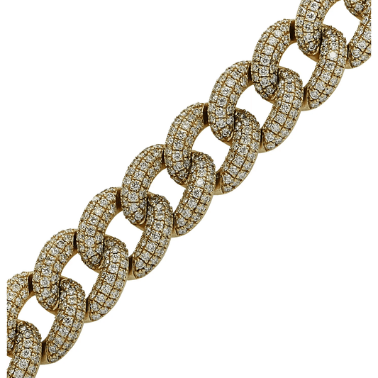 Contemporary 18KT Yellow Gold Diamond Bracelet close-up details