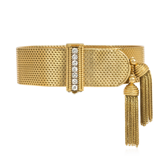 Vacheron Constantin Switzerland 1950s 18KT Yellow Gold Diamond Bracelet front