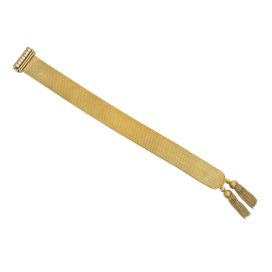 Vacheron Constantin Switzerland 1950s 18KT Yellow Gold Diamond Bracelet front