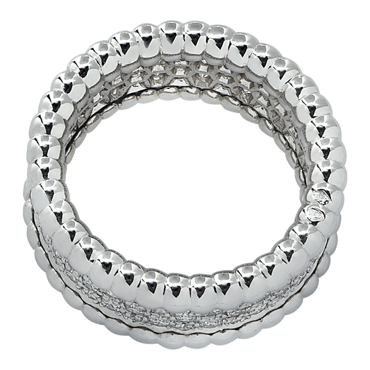 Van Cleef & Arpels Post-1980s 18KT White Gold Diamond Perlee Ring profile