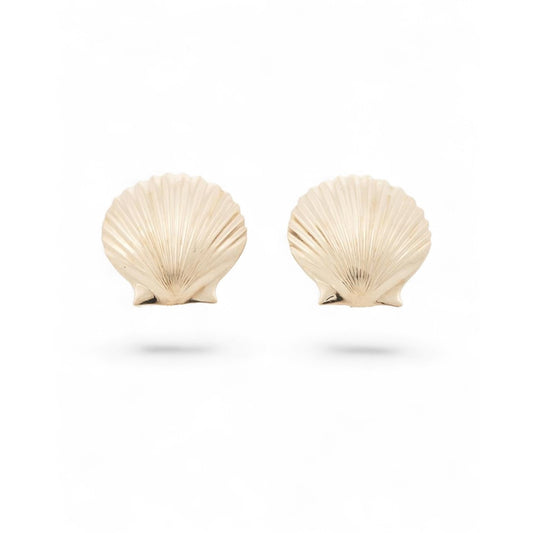 Cartier 1960s 14KT Yellow Gold Shell Earrings front