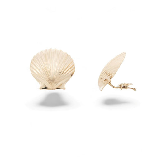 Cartier 1960s 14KT Yellow Gold Shell Earrings side