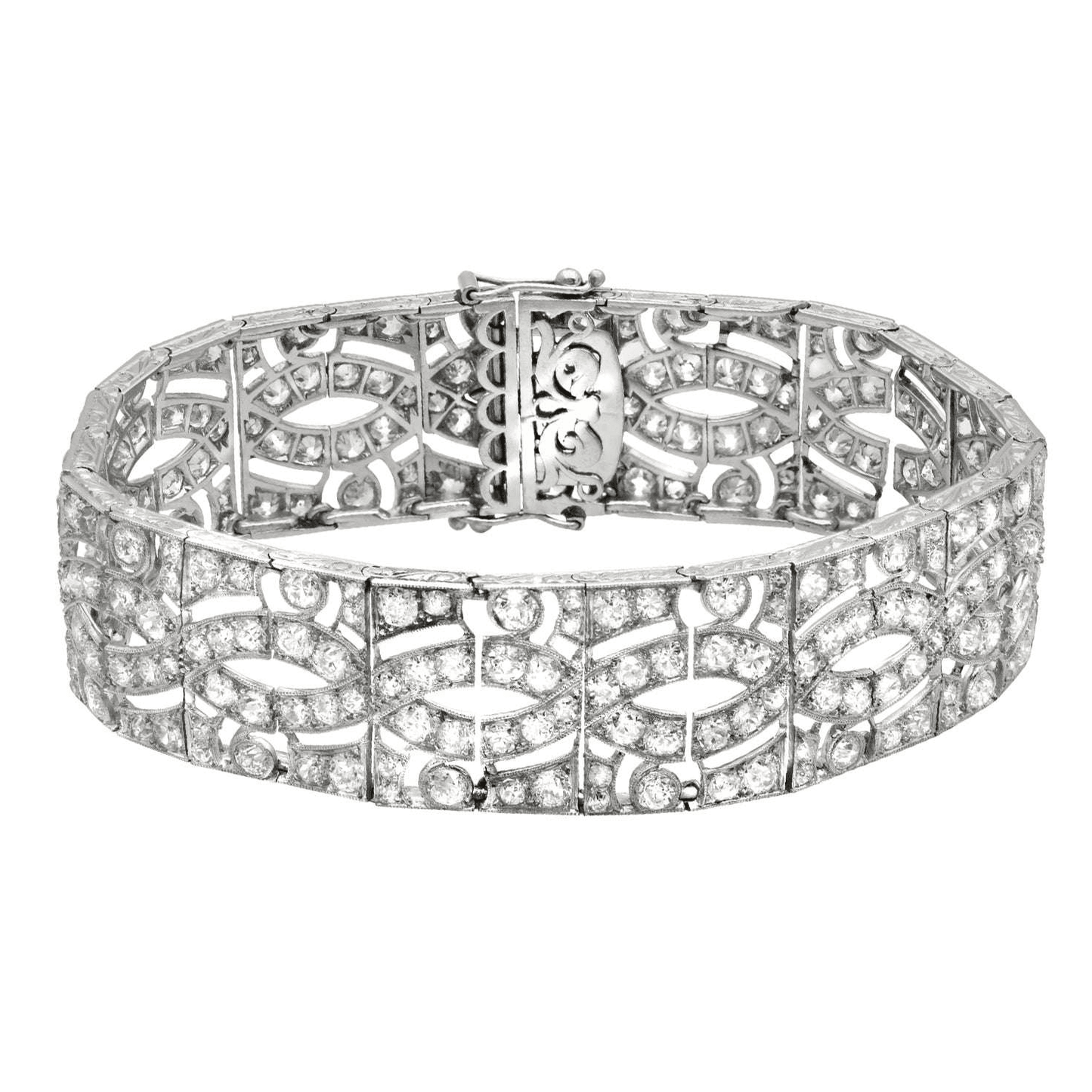 1980s Platinum Diamond Bracelet front