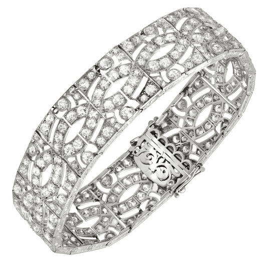 1980s Platinum Diamond Bracelet front