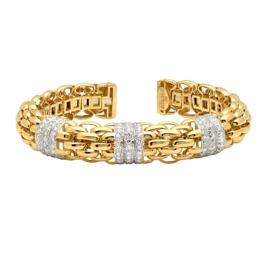 Ivan & Co. 1980s 18KT White & Yellow Gold Diamond Bracelet front
