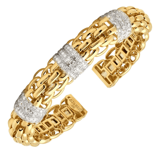 Ivan & Co. 1980s 18KT White & Yellow Gold Diamond Bracelet front