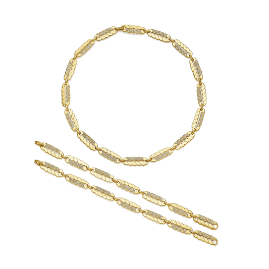 Gérard France 1970s 18KT Yellow Gold Diamond Set front
