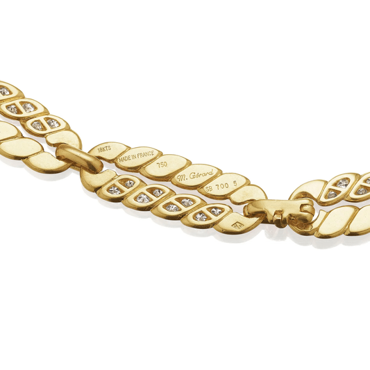 Gérard France 1970s 18KT Yellow Gold Diamond Set signature