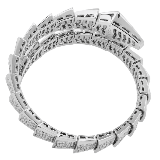 Bulgari Post-1980s 18KT White Gold Diamond Serpenti Bracelet profile