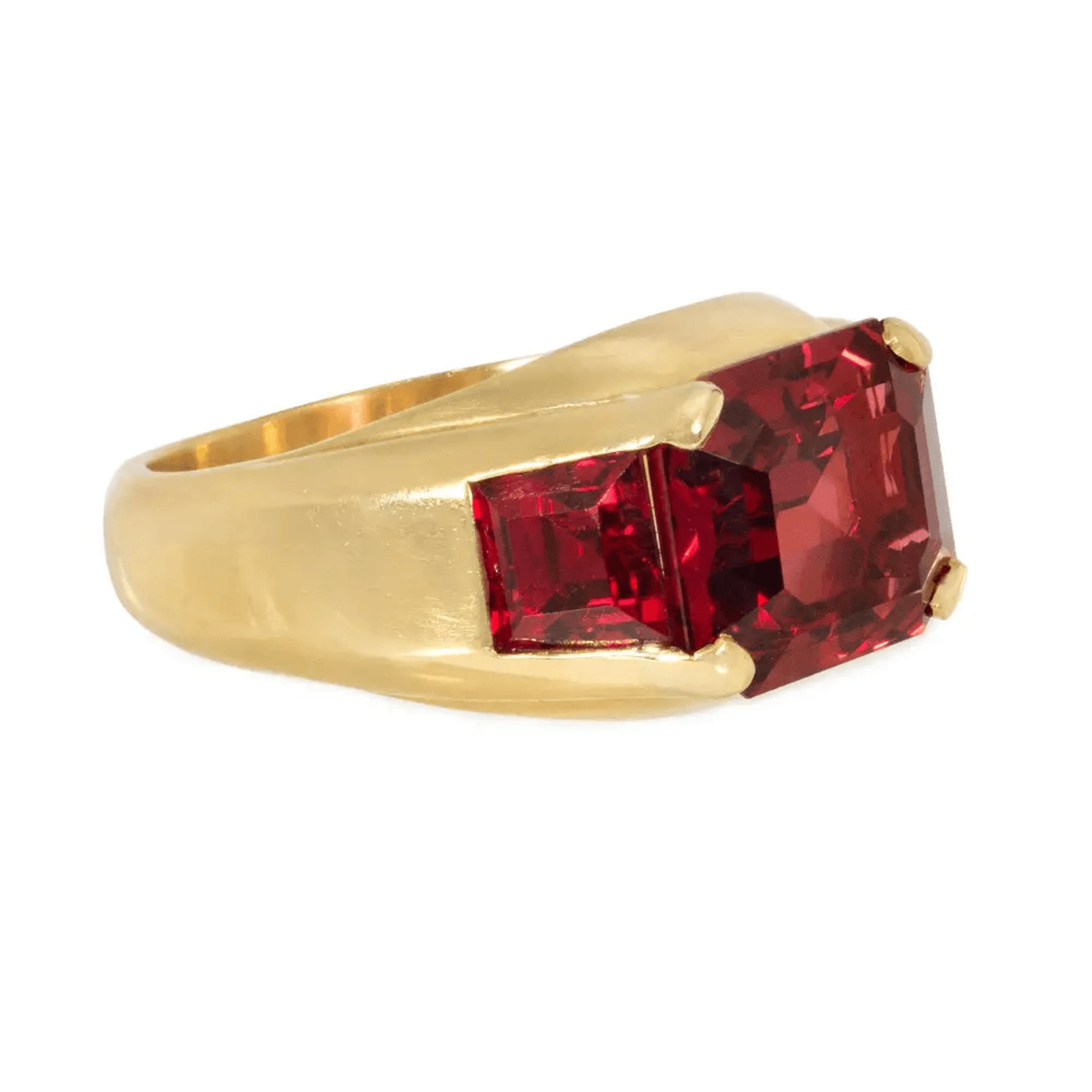 Bulgari Italy 1970s 18KT Yellow Gold Spinel Ring side