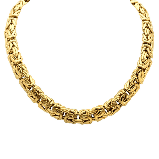 Post-1980s 18KT Yellow Gold Byzantine Necklace front