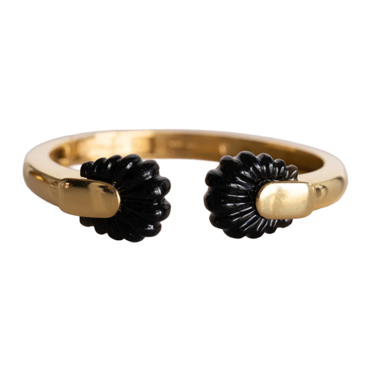 Cartier 1970s 18KT Yellow Gold Onyx Bracelet front