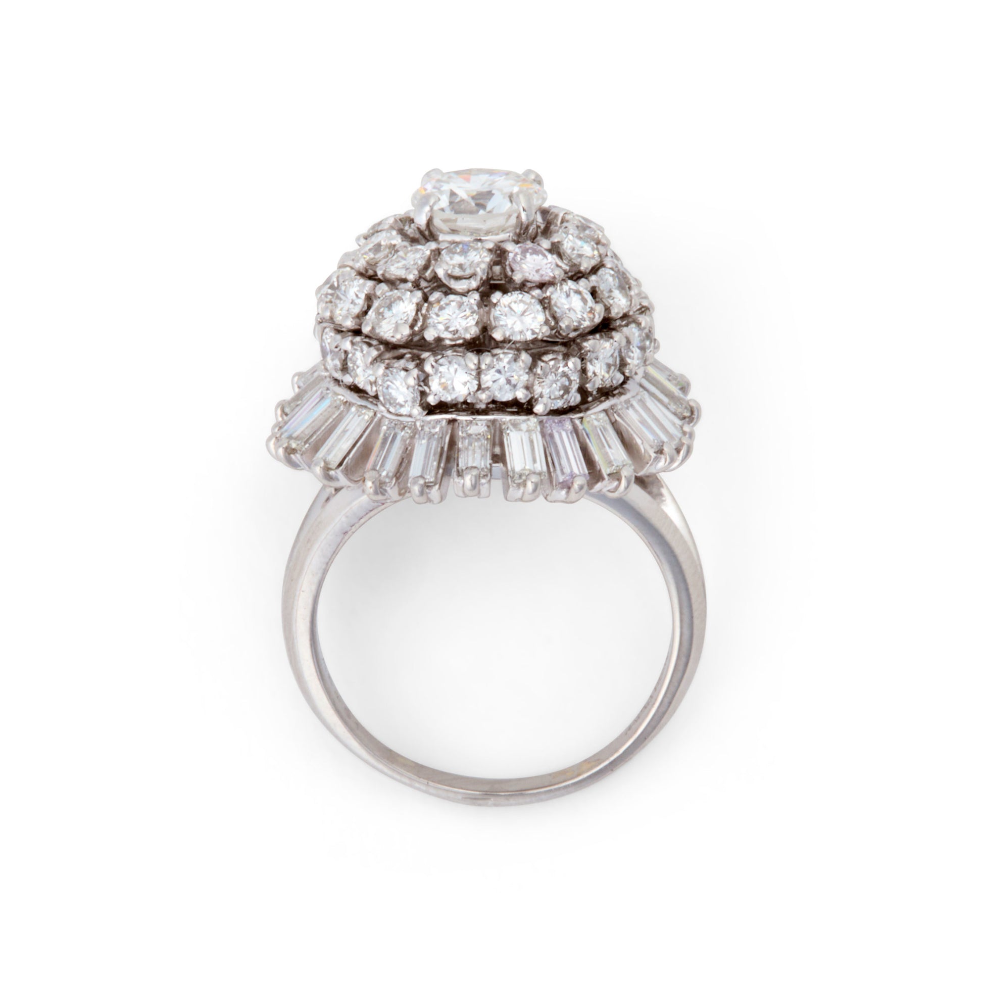 Post-1980s 18KT White Gold & Platinum Diamond Ring profile