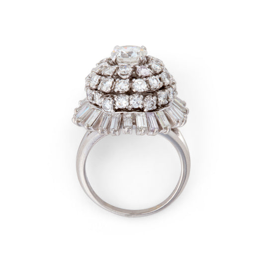 Post-1980s 18KT White Gold & Platinum Diamond Ring profile