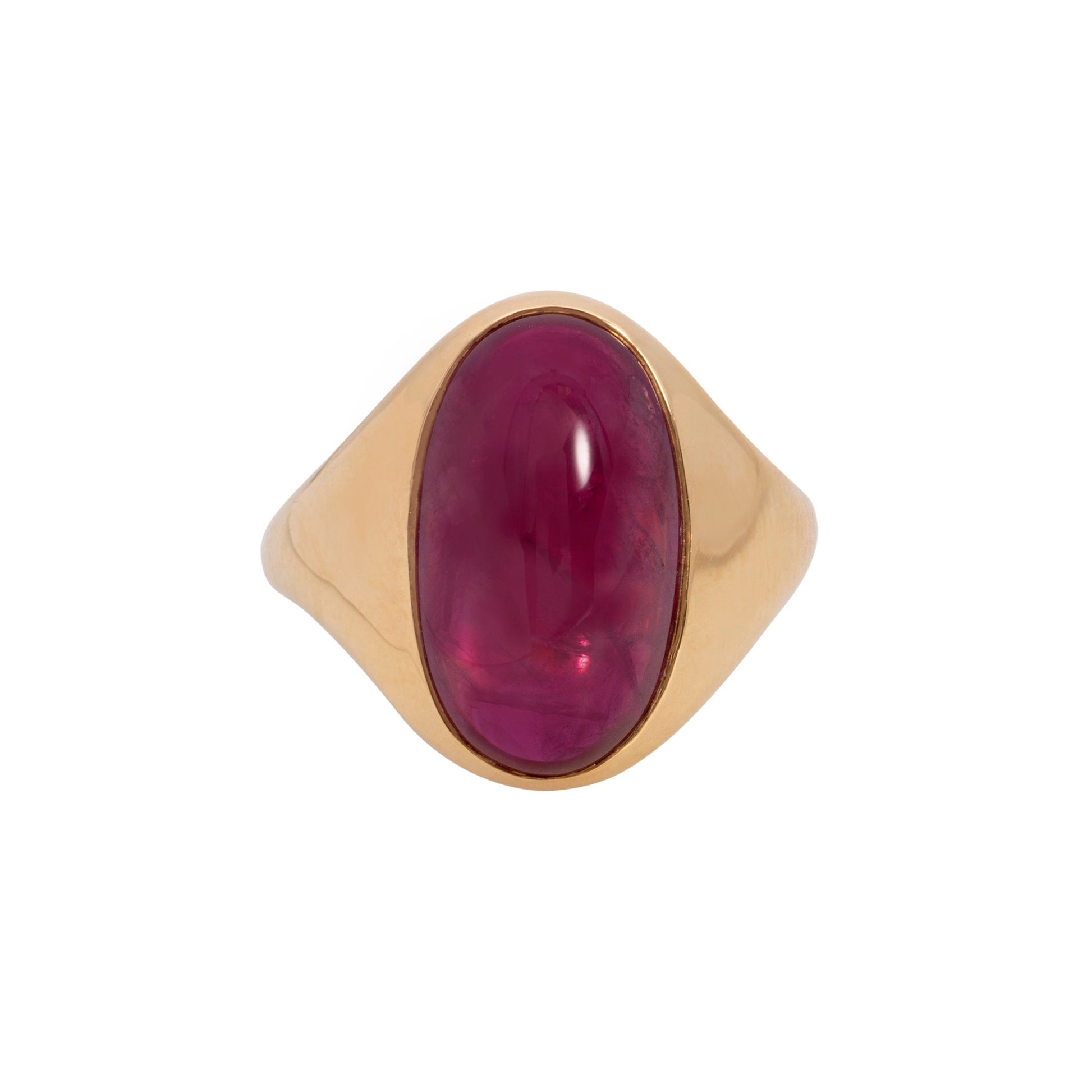 Contemporary 18KT Rose Gold Ruby Ring front