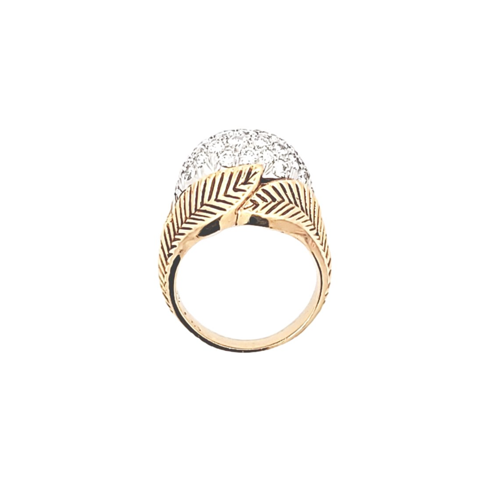 Van Cleef & Arpels 1950s 18KT Yellow Gold Diamond Ring profile